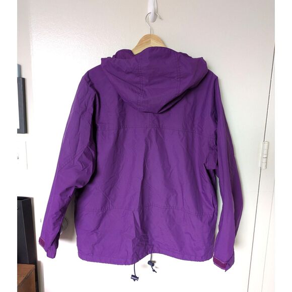 VTG 80s Eddie Bauer Purple and Green Unisex Pullover Hooded Windbreaker Sz M - Picture 8 of 9